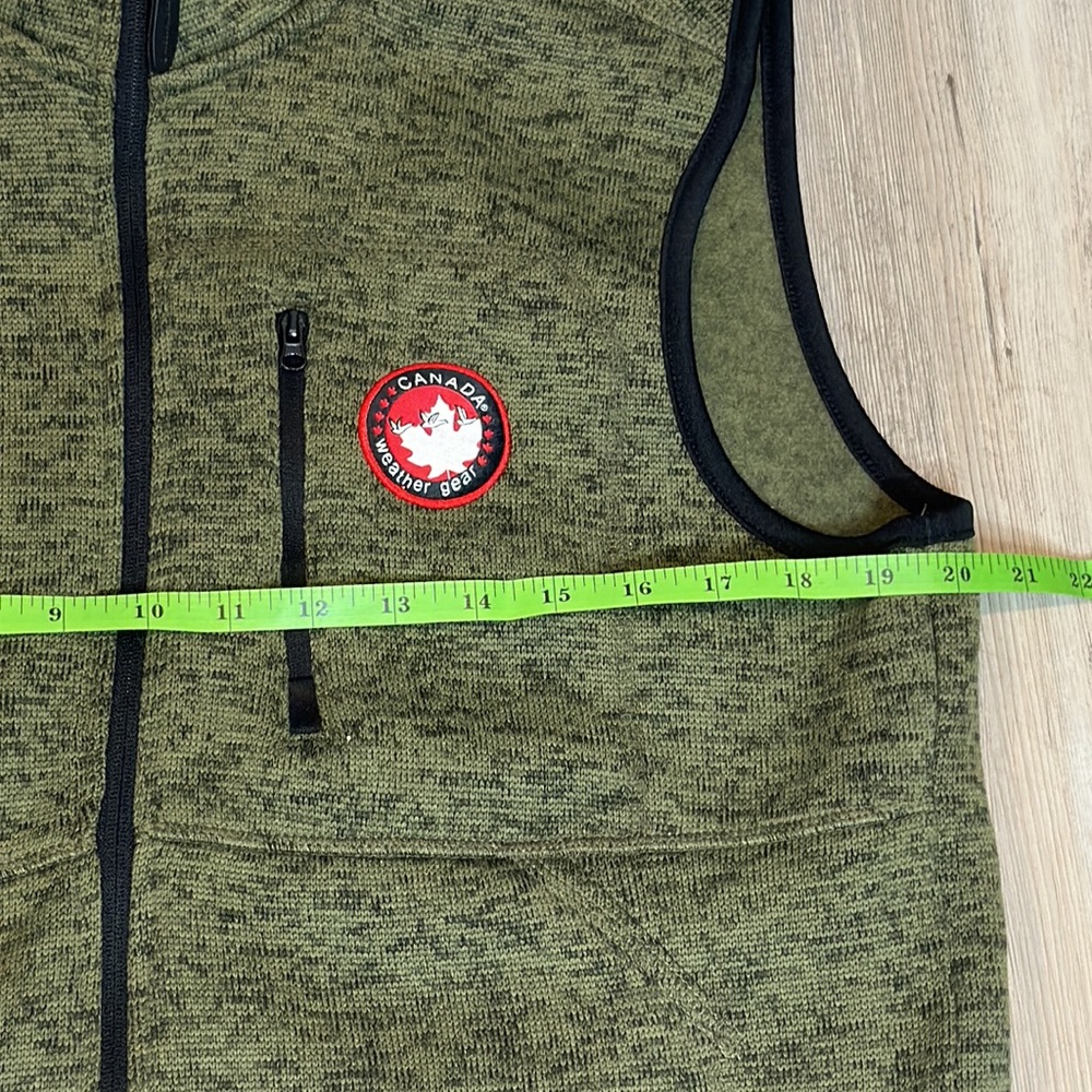 EUC Canada Weather Gear Men's size Medium Green/Black Vest Full Zipper Fleece,M - Picture 10 of 14